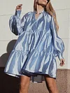 Wet Look Fluffy Puff Sleeves Mini Dresses