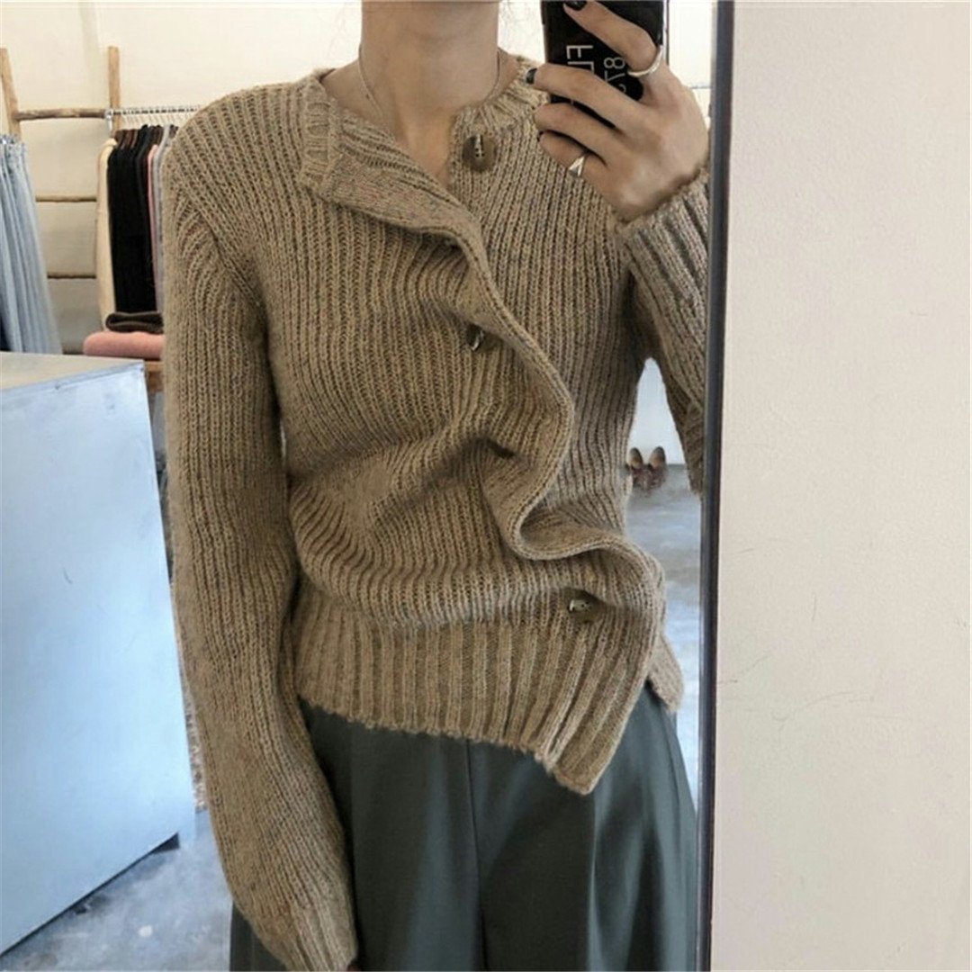 Fashion Irregular Knit Sweater Coat