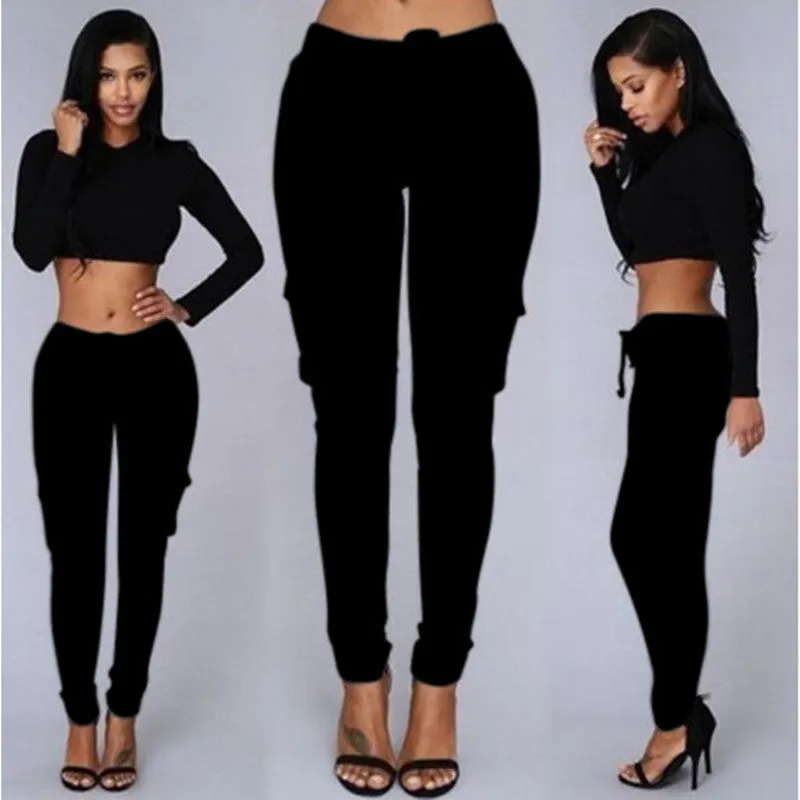 Brownm Bullet Pencil Women's Drawstring Lace Casual Pants