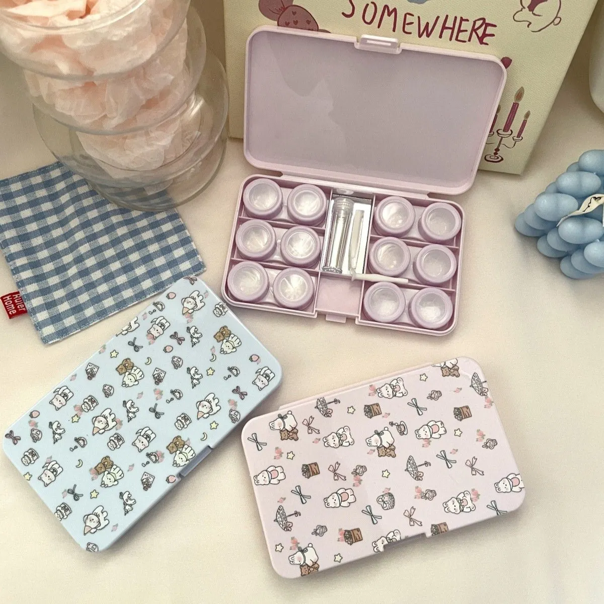 Flowers Puppy Colored Contact Lens Case