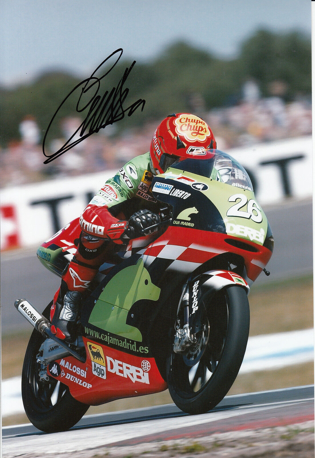 Emilio Alzamora Hand Signed Caja Madrid Derbi 12x8 Photo Poster painting 2003 125cc.