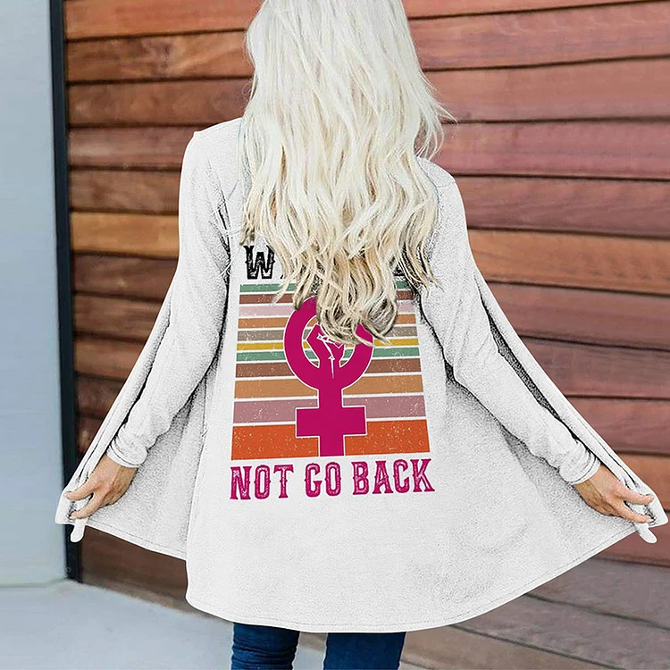 Vefave We Will Not Go Back Casual Cardigan