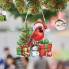 Diamond Painting Acrylic Christmas Cardinal Diamond Painting Hanging Ornaments