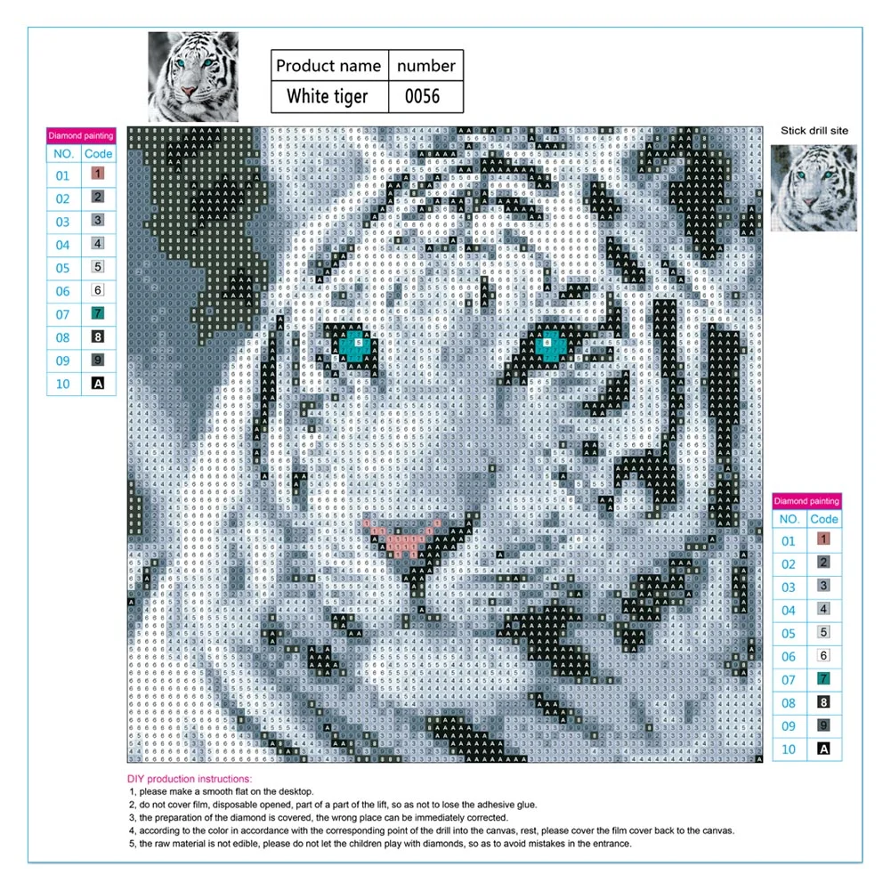 Diamond Painting - Full Round Drill - Tiger(30*30cm)