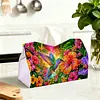 Hummingbird Sunset DIY PULeather Diamond Painting Tissue Box for Adults Beginners Large Size Diamond Art Paper Storage Holder for Living Room Bathroom Table Decor