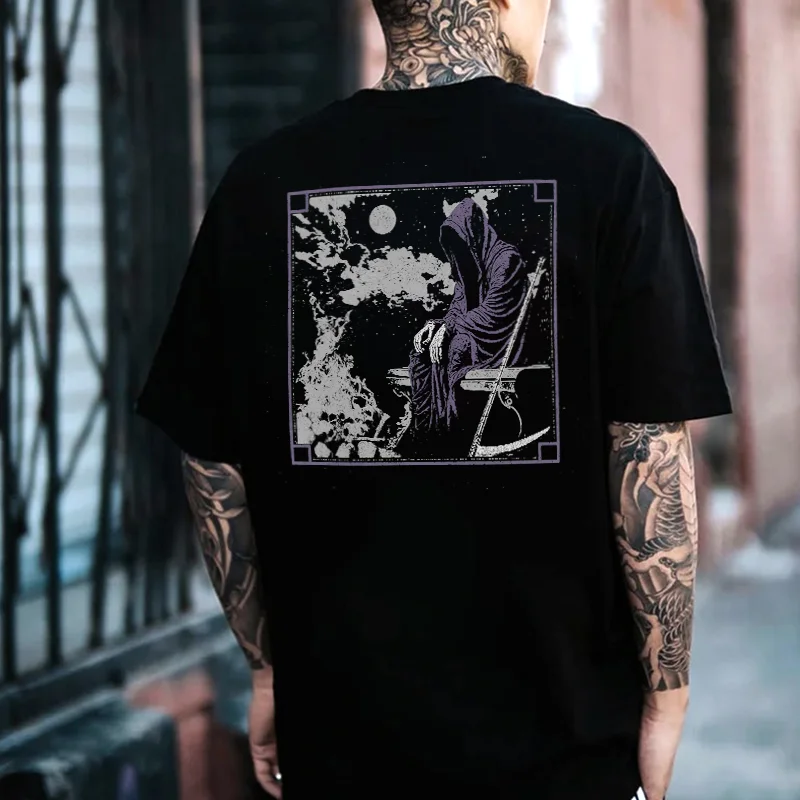 Grim Reaper Printed Men's T-shirt -  