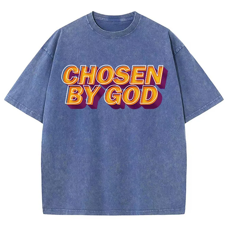 Chosen By God Graphic Unisex Acid Washed T-Shirt