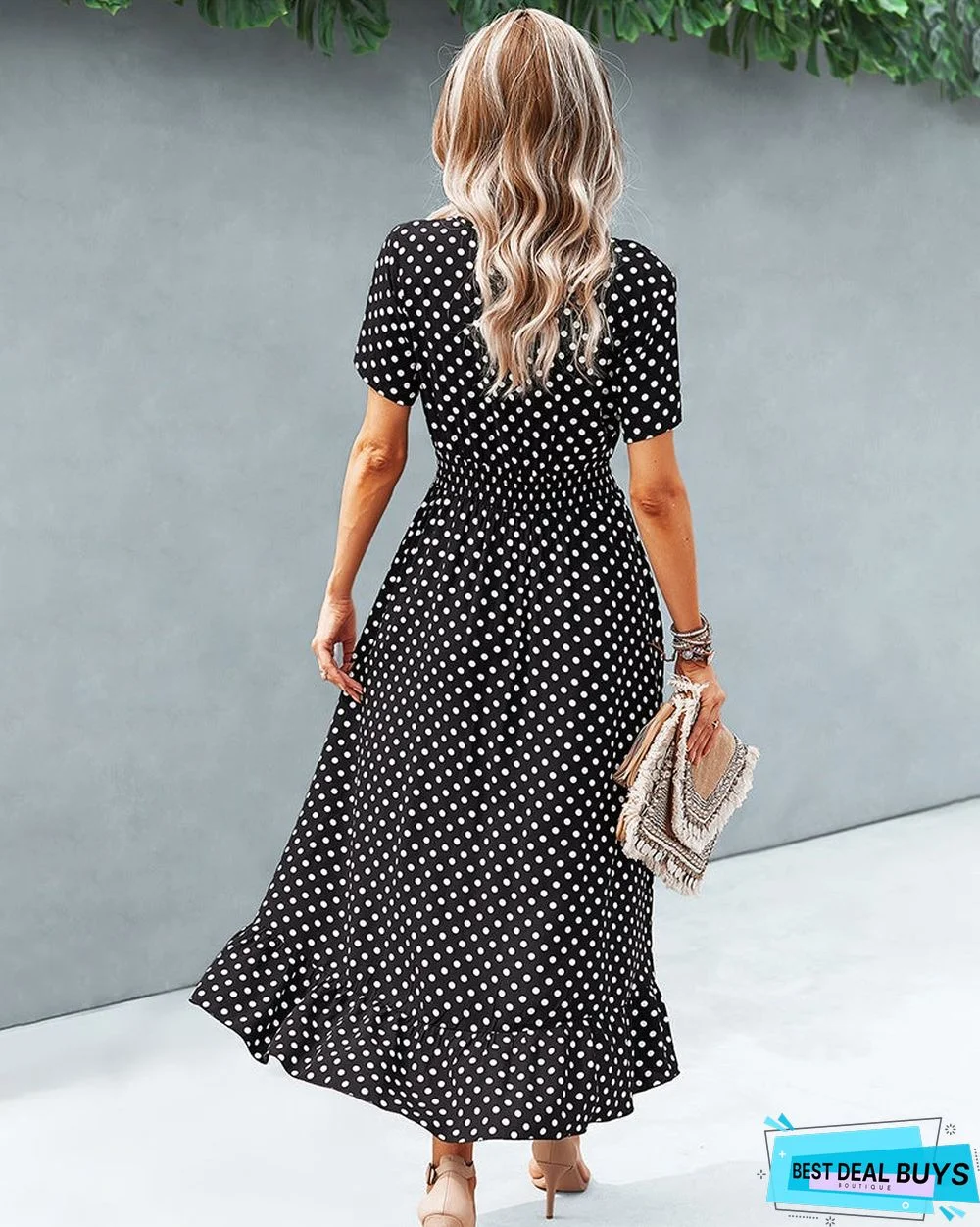 Fashion Holiday Dress Wave Point Skirt Before Short After Growing Up Dress