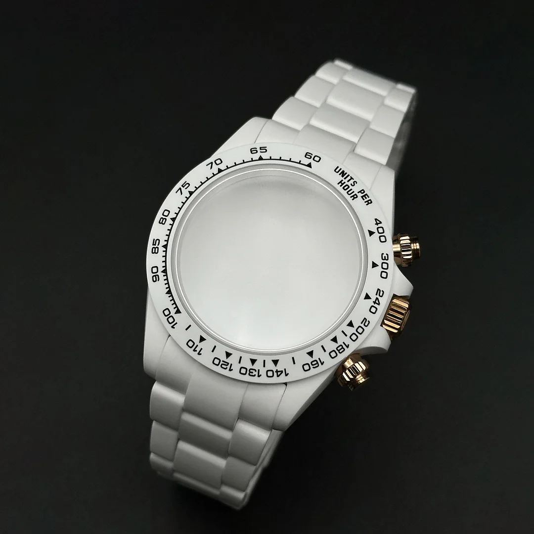 ROLEX DAYTONA Pearl White Ceramic Case Strap 40mm Matted Color