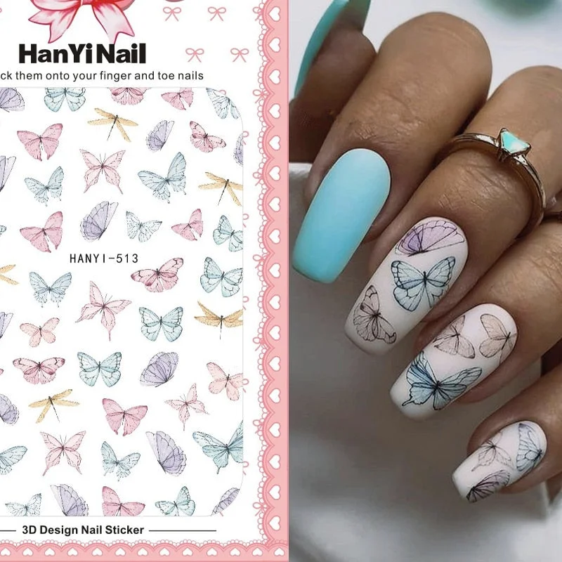 Holographic Fall Nail Foils Stickers Flower Leaf Maple Plants Self Adhesive Transfer Decals Sliders 3D Charms Nail Art Decor-Nail Inspo