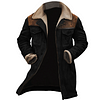 Men's Vintage Suede Patchwork Lamb Fleece Multi-Pocket Reverse Collar Outdoor Jacket Coat by Inlyline