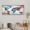 (US Only)World Map Oil Paint By Numbers Kits Canvas Picture DIY Wall Art Craft Color