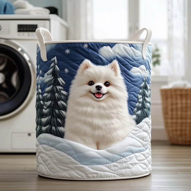 Merry Pom Quilted Laundry Basket GFTOTG1422