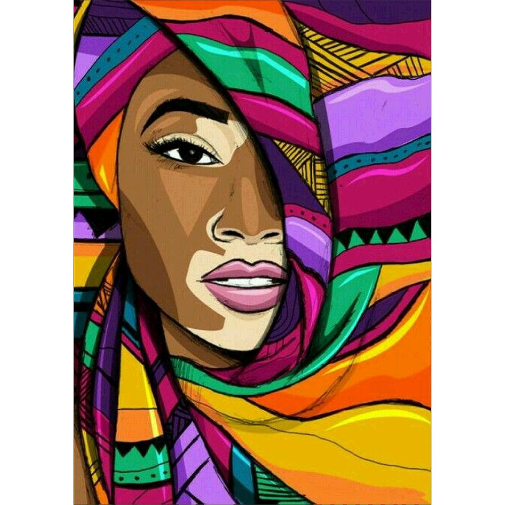 

30*40CM-Abstract Face-Round Drill Diamond Painting, 501 Original