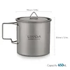 Lixada Outdoor Titanium Cup Mug Pots Tableware Camping Cup Picnic Water Cup Mug of Coffee Tea with Lid 300/350/420/550/650/750ml