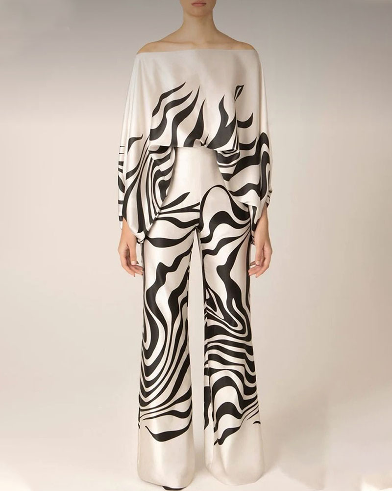 Rotimia Elegant abstract print two-piece set