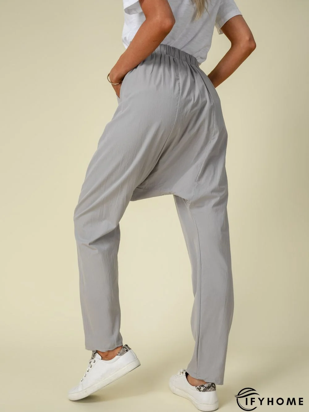 Casual Solid Pockets Harem Pants | IFYHOME