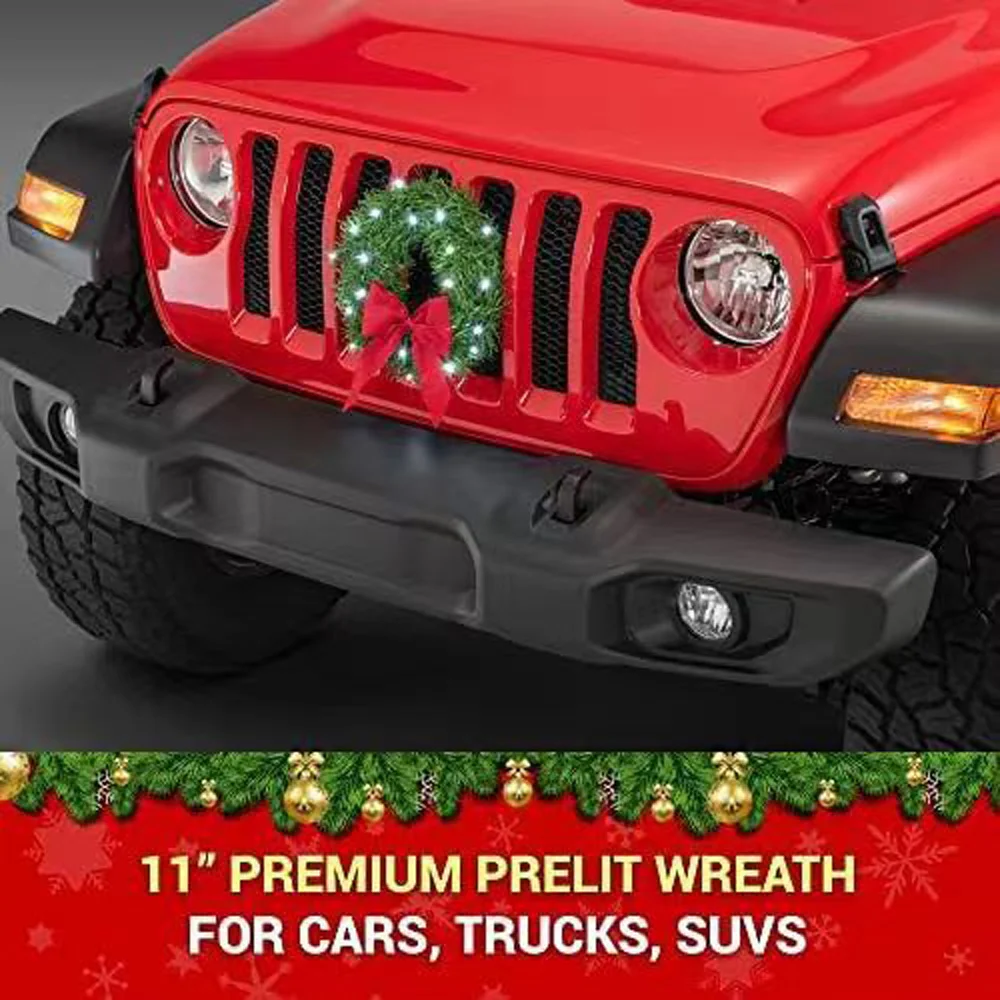 Clayflame Exquisite Christmas car decoration with lights