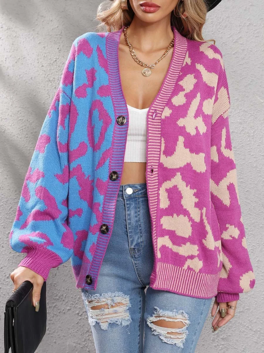 Women's Leopard Print Cardigan Sweater