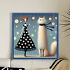 Cat and Woman Full Stamped Cross Stitch 11CT 3-Strand 40x40cm