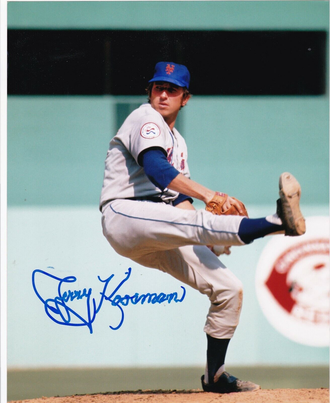 JERRY KOOSMAN NEW YORK METS ACTION SIGNED 8x10