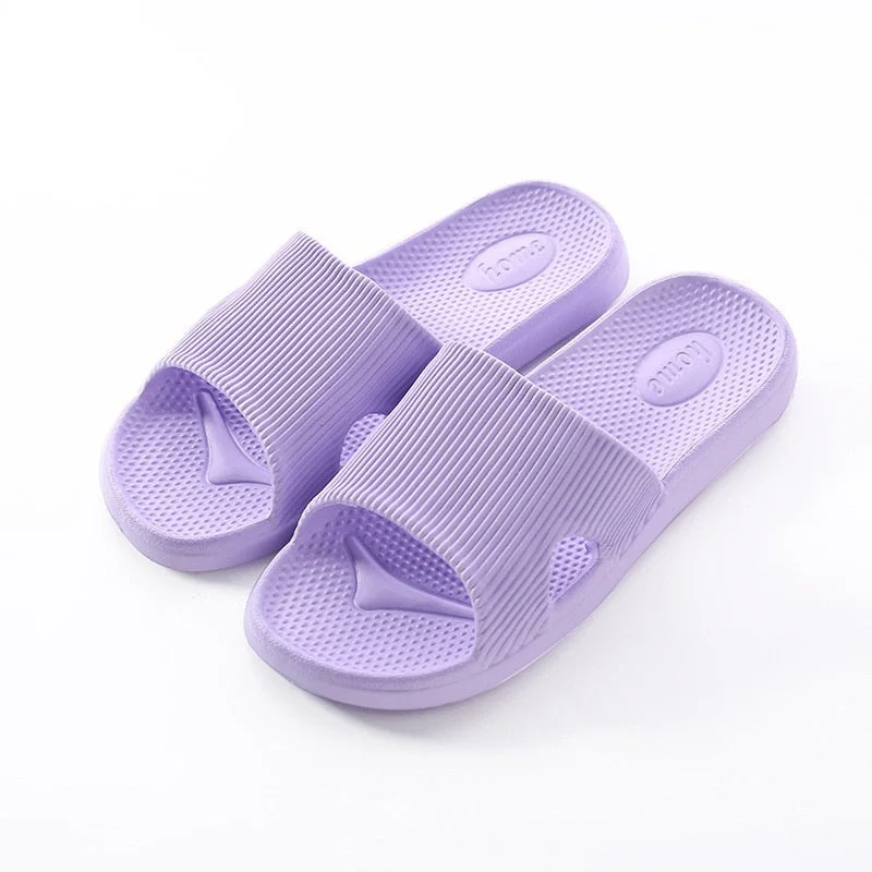 Unisex Summer Slippers women Non-Slip Family Bathroom slippers For women Eva stripe Flat With soft Slides Cool Slippers