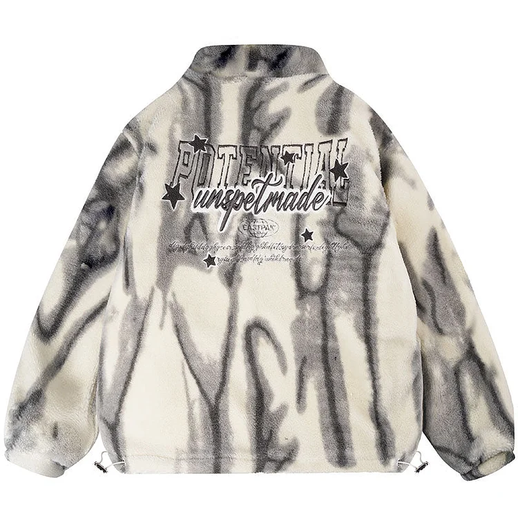 Tie Dye Winter Jacket Embroidery Star