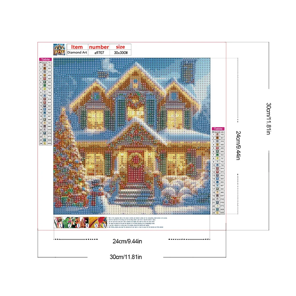 Diamond Painting - Full Round Drill - Christmas House(Canvas|30*30cm)