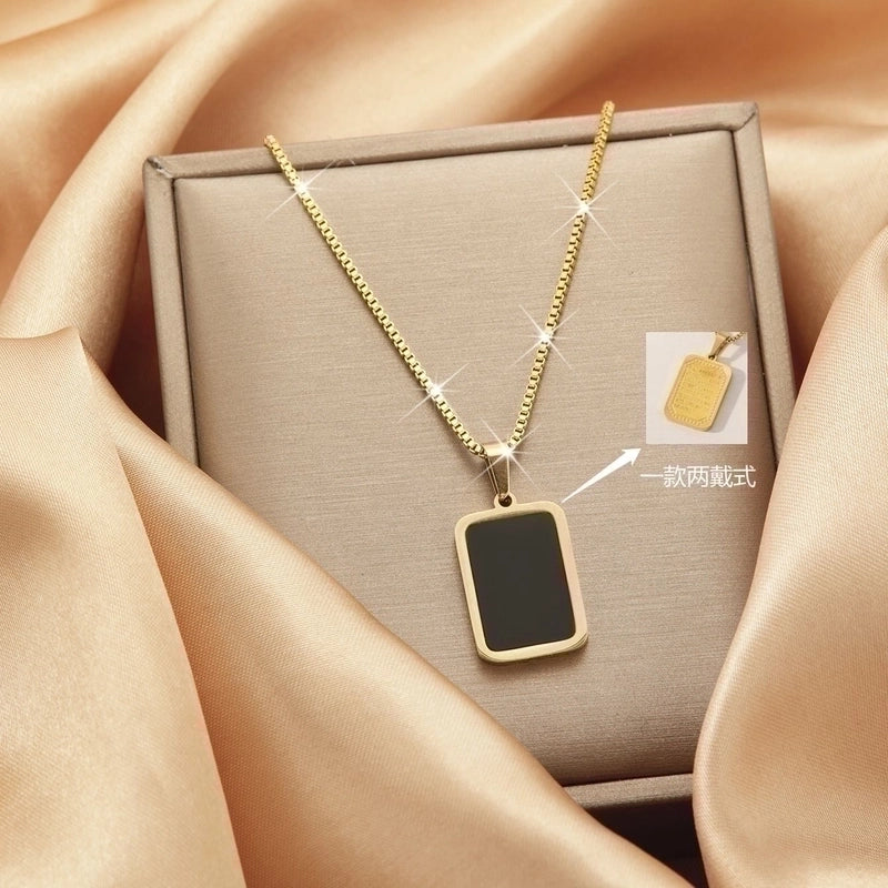 2 Pieces Titanium Steel Vintage Style Tassel Plating Doll Constellation Crown Pendant Necklace