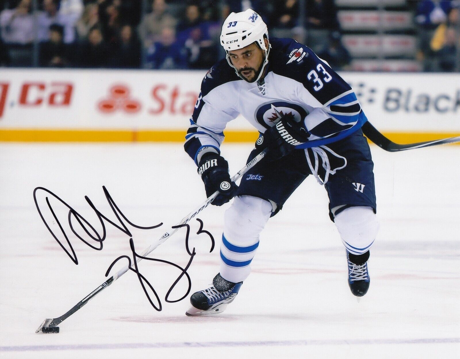 Dustin Byfuglien #0 8x10 Signed Photo Poster painting w/ COA Winnipeg Jets