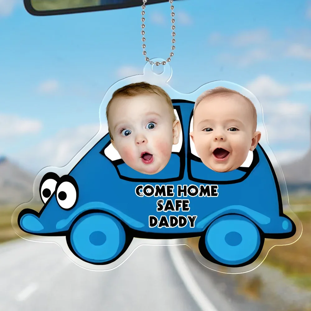 Father's Day Gifts Personalized Custom Car Acrylic Drive Safe Daddy Ornament 3.55 inches