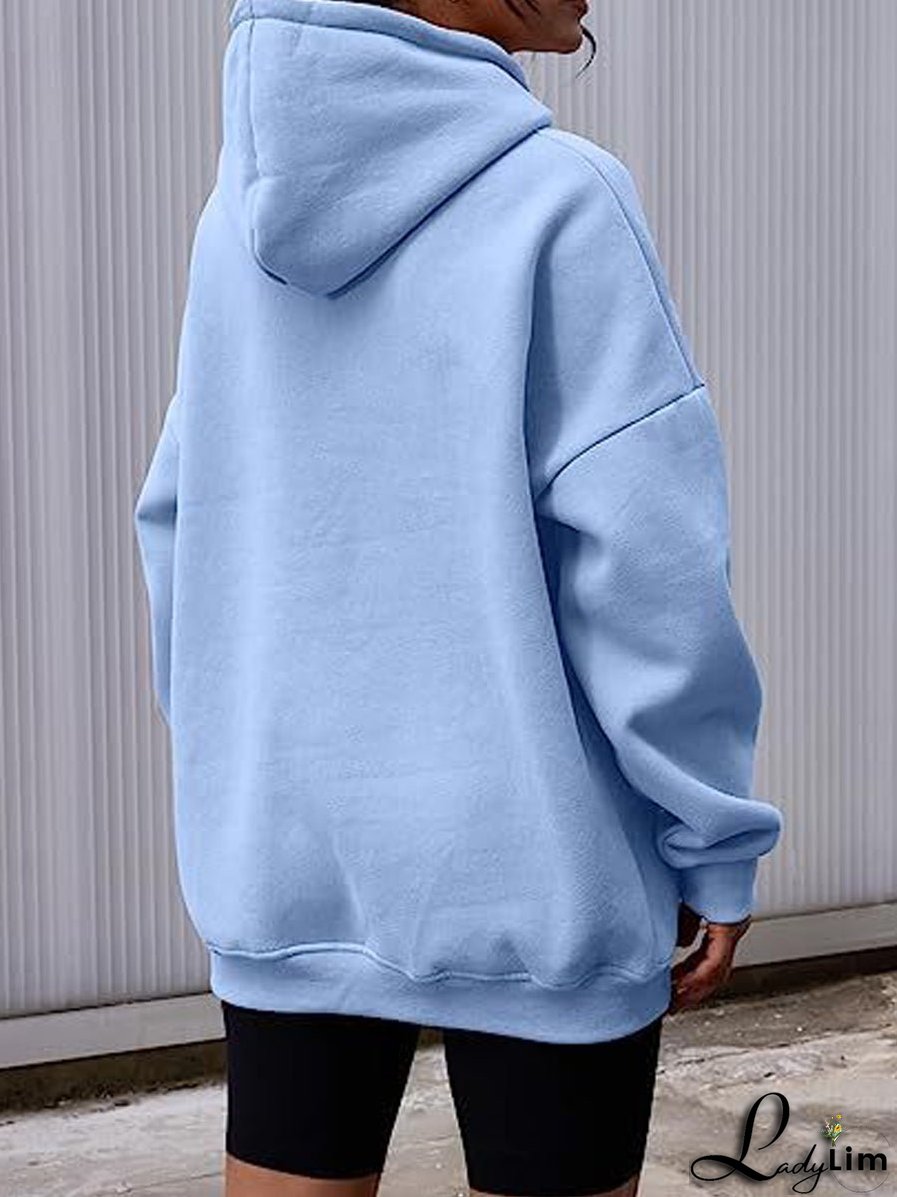 Oversized Fleece Pullover Casual Fashion Outfits Hoodie