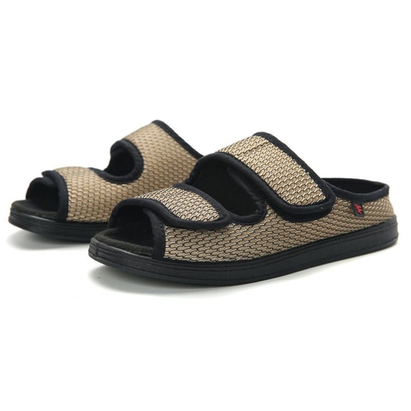 Unisex Diabetic Sandals Extra Wide Fit Shoes Elderly Adjustable Closures Footwear Open Toe Orthopedic Slippers