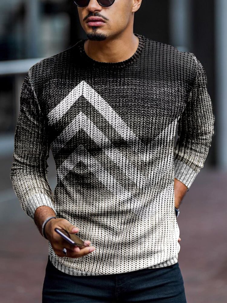FASHION CASUAL MEN'S PULLOVER ROUND NECK KNITTED SWEATER