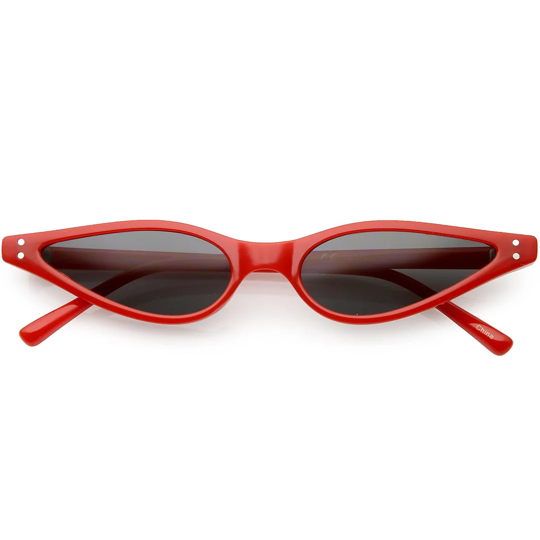 Extreme Thin Cat Eye glasses Neutral Colored Flat Lens 53mm