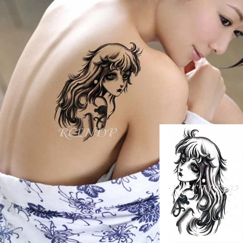 Waterproof Temporary Tattoo Sticker Sexy Thigh Love Sick English Words Gothic Water Transfer Fake Tatto Flash Tatoo for Women