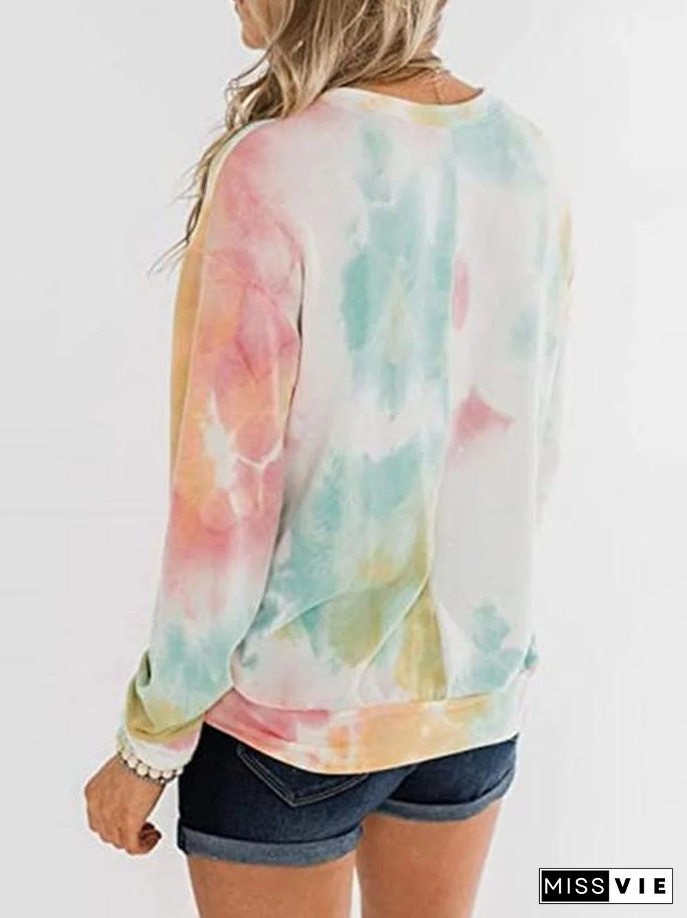 Casual Tie-dye Print Thick Sweater