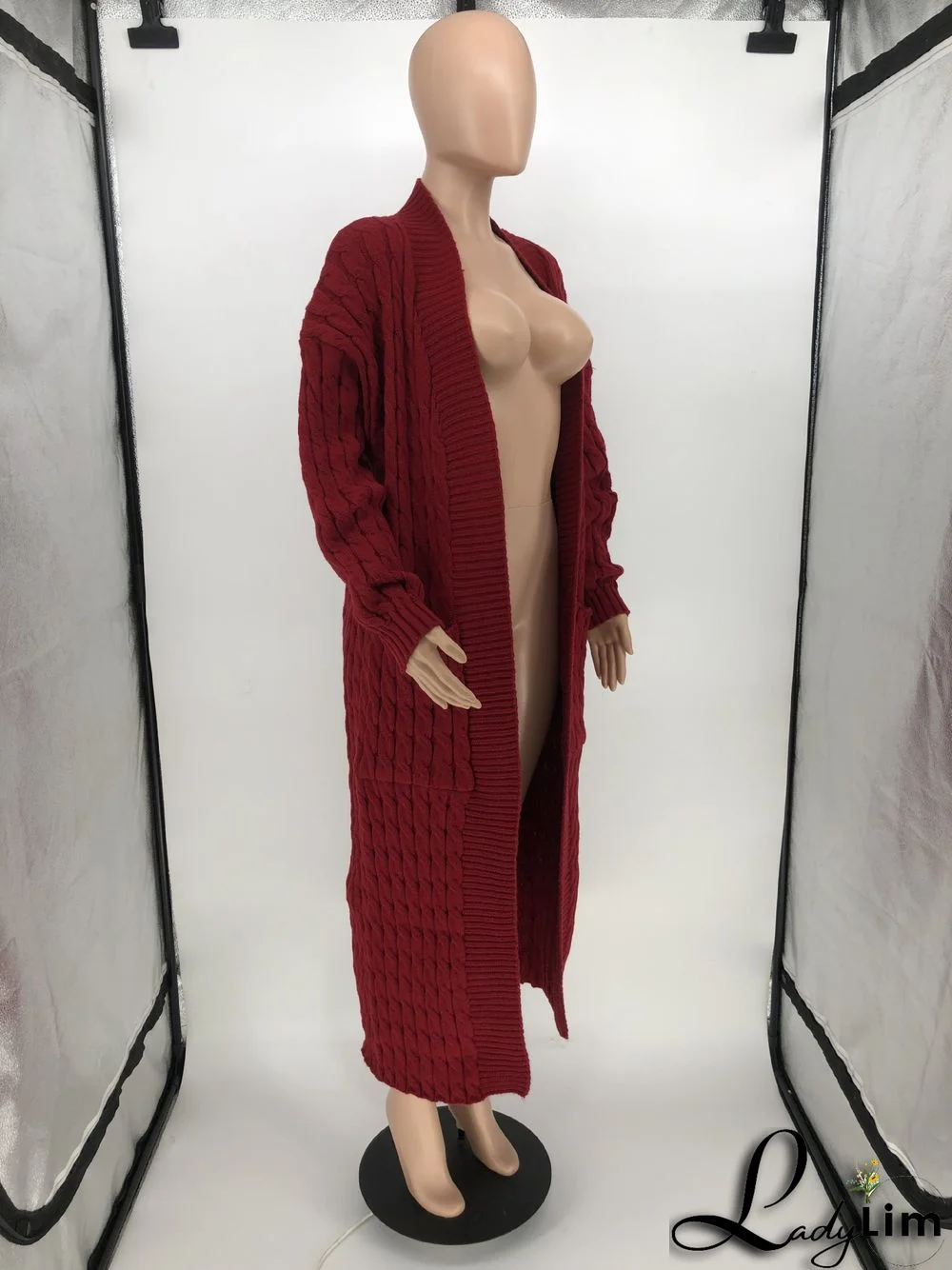 Women Winter Long Sleeve Plush Long Sweater Jacket