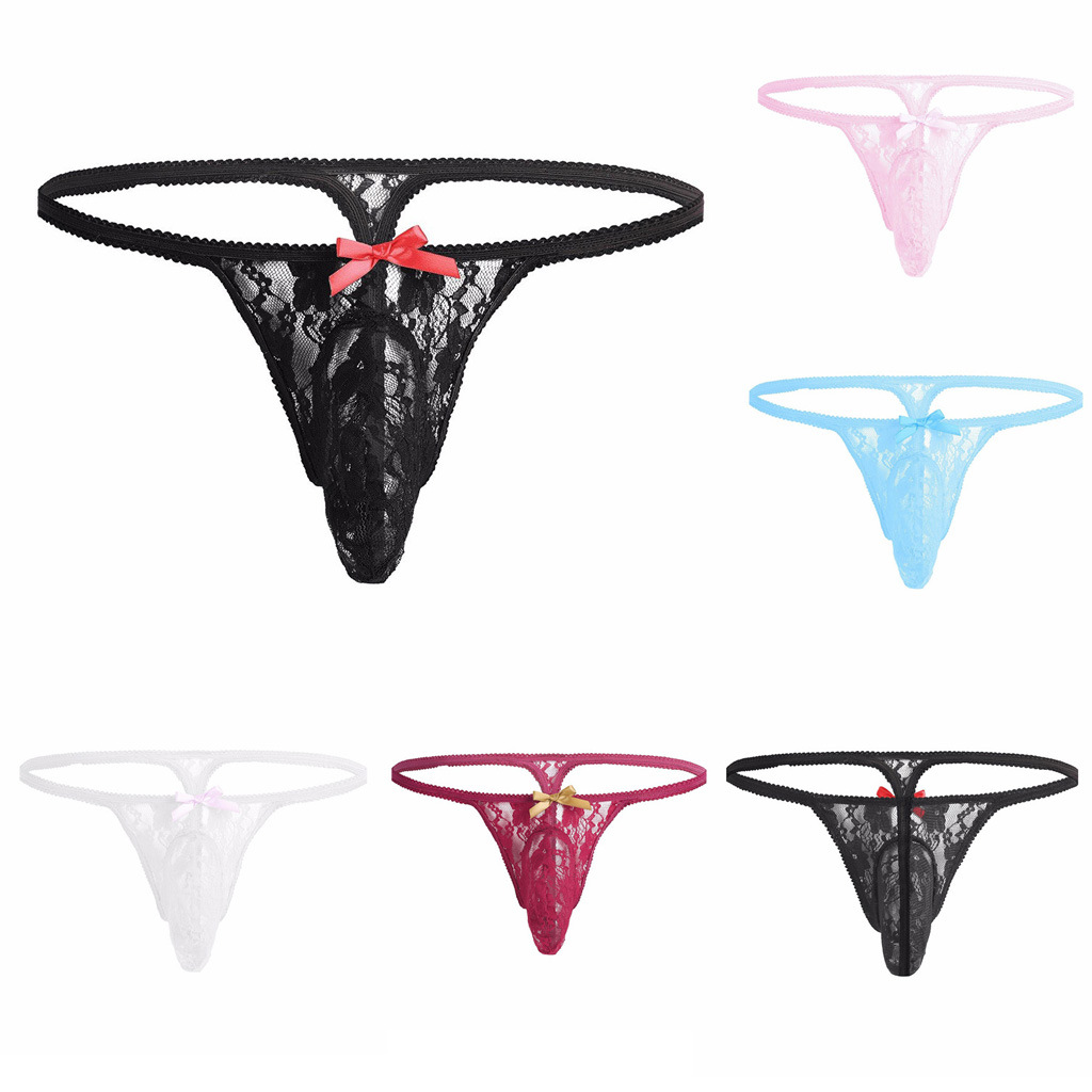 Lace Transparent Mesh Men's T-Pants