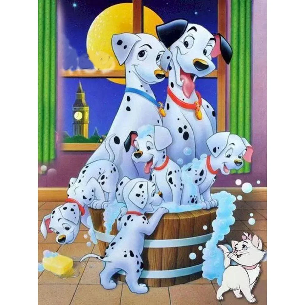 Big Size Round Diamond Painting - Dogs(40*50cm)