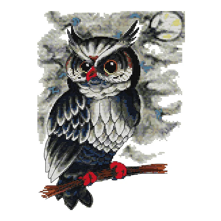 Art Owl Bird 14CT Printed Cross Stitch Kits (34*27CM) fgoby