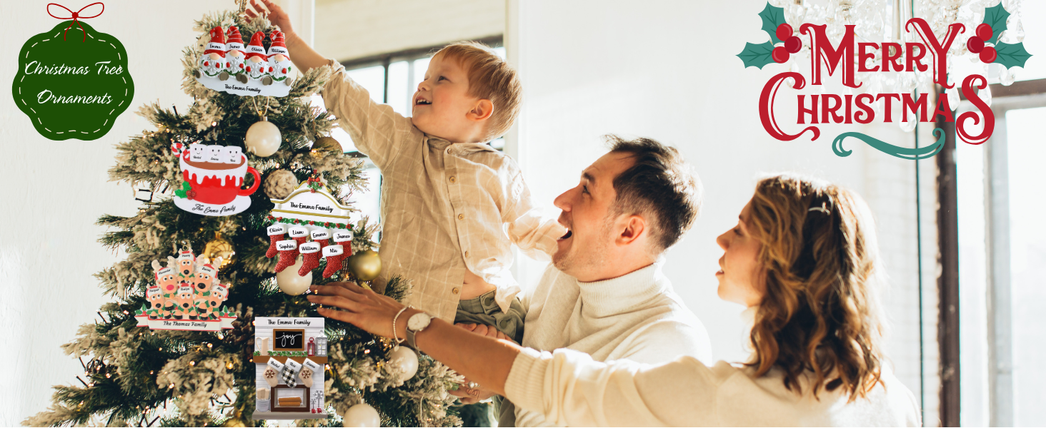 Duckbe Personalized Family Christmas Ornament Christmas Tree Listing Ornament Family Xmas Tree Decor