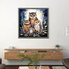 (US Only)Owl Printed Cross Stitch Kit 45x45cm DIY 11CT Thread Art Needlework Home Art