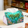 (24cm)Diamond Art Tissue Box Cover DIY PU Desktop Organizer Large(Turtle)