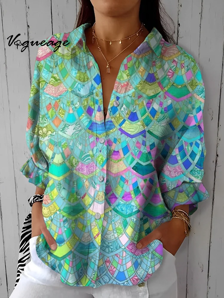 Bright Elegant And Pleasing Plants Printed Cotton And Linen Shirt