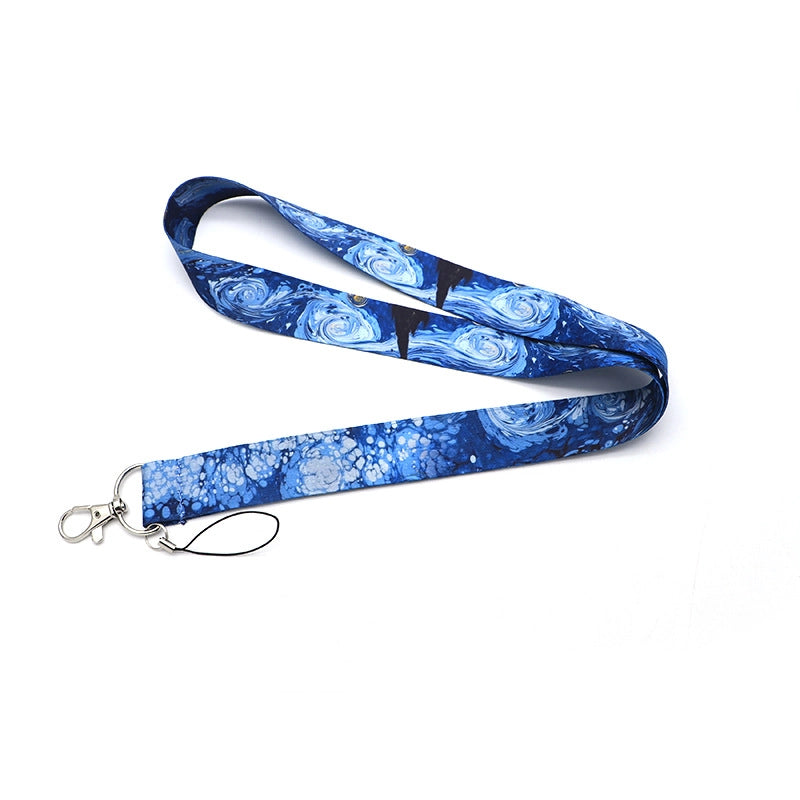 Art Style Van Gogh Lanyard Card Cover Student School Card Bus Pass Shuttle Card Access Control Card Double-sided Printed Mobile Phone Strap