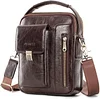 BAIGIO Men's Leather Shoulder Bag Vintage Men Cross Body Bag Sling Crossbody Handbag for Hanging Classic Casual Top Handle Bag for Business Work Travel