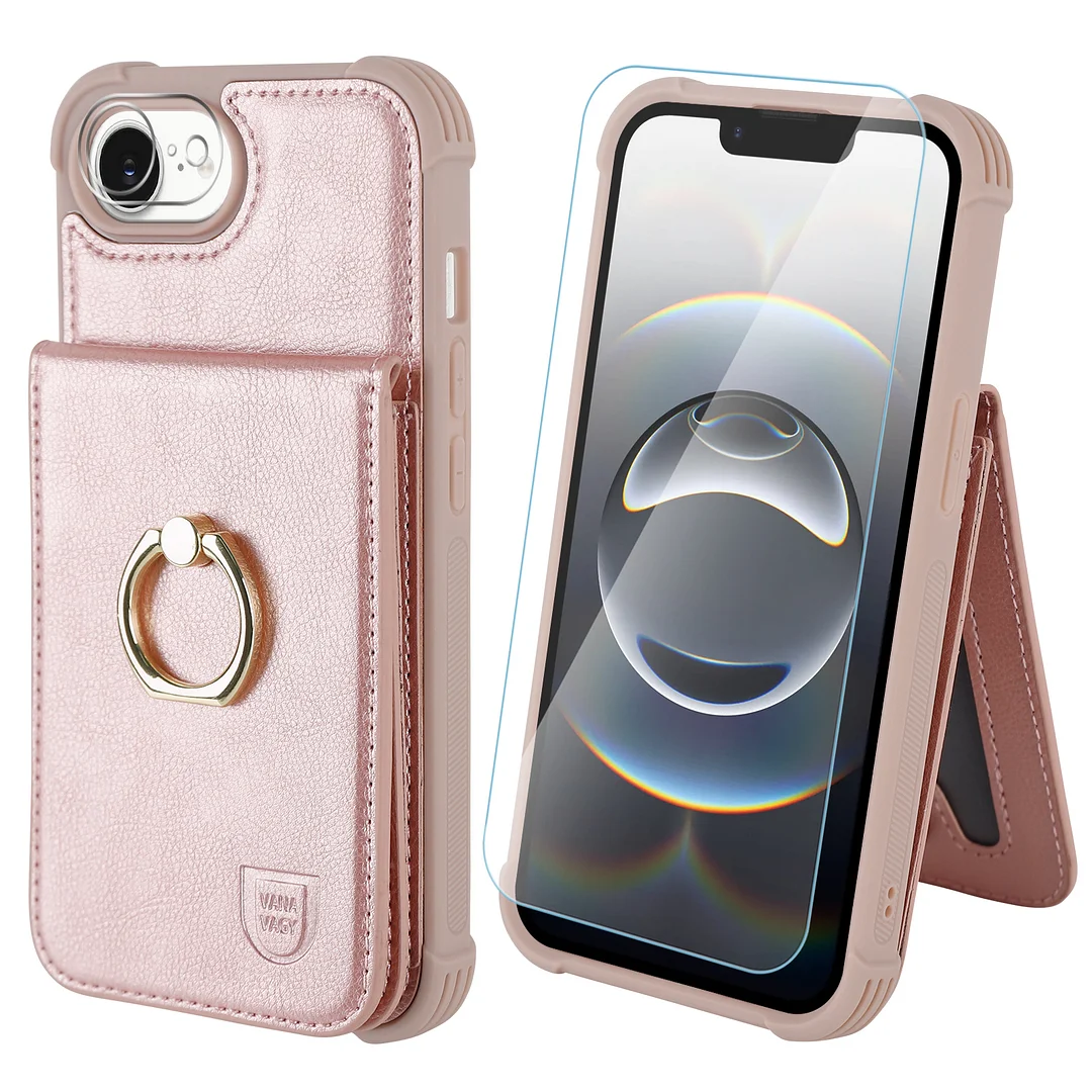 VANAVAGY Compatible for iPhone 16e Wallet Case for Women Men