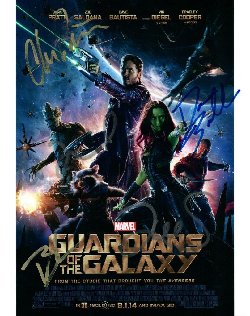 Guardians of Galaxy Zoe Saldana +4 autographed 8x10 Picture Photo Poster painting signed Pic COA