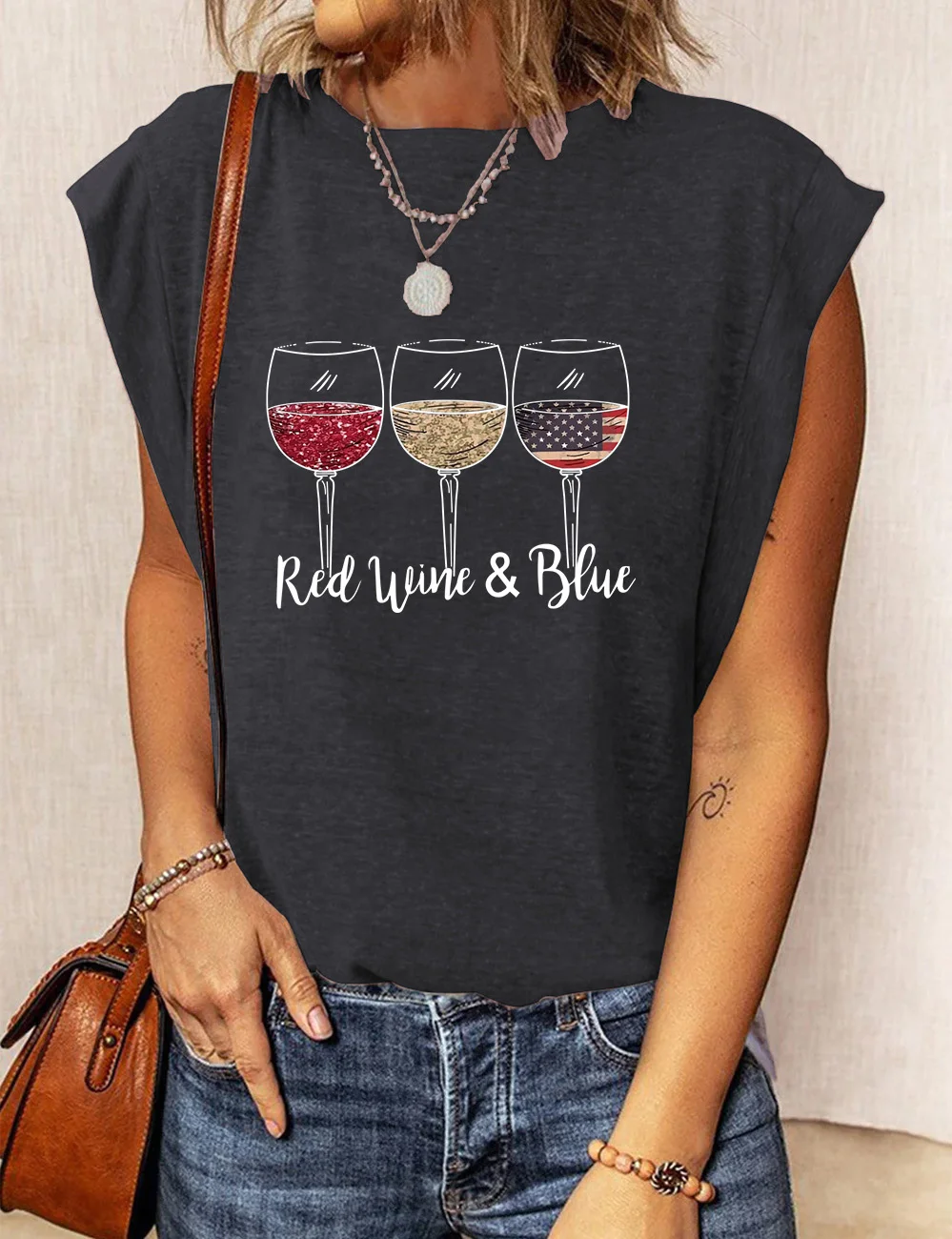 Red Wine & Blue 4th of July T-Shirt